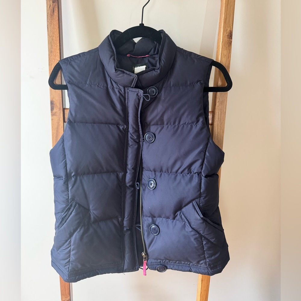Navy blue j crew puffy vest